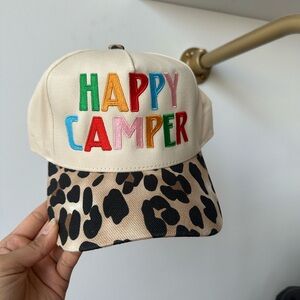 Happy Camper Leopard Print Cap
